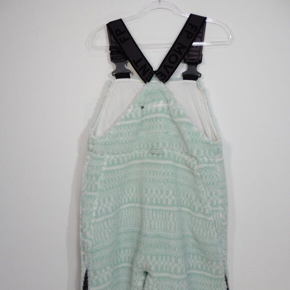 FREE PEOPLE Hit The Slopes Overalls Salopette Bibs Size S Mint Geo Fleece NEW - Picture 8 of 8
